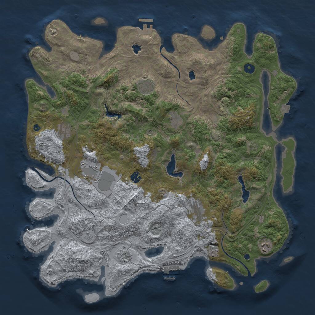 Rust Map: Procedural Map, Size: 4500, Seed: 69699, 15 Monuments