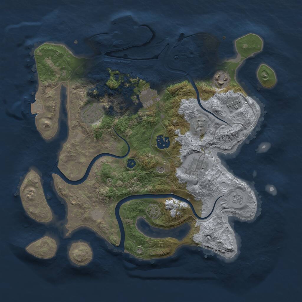 Rust Map: Procedural Map, Size: 3250, Seed: 130131534, 11 Monuments