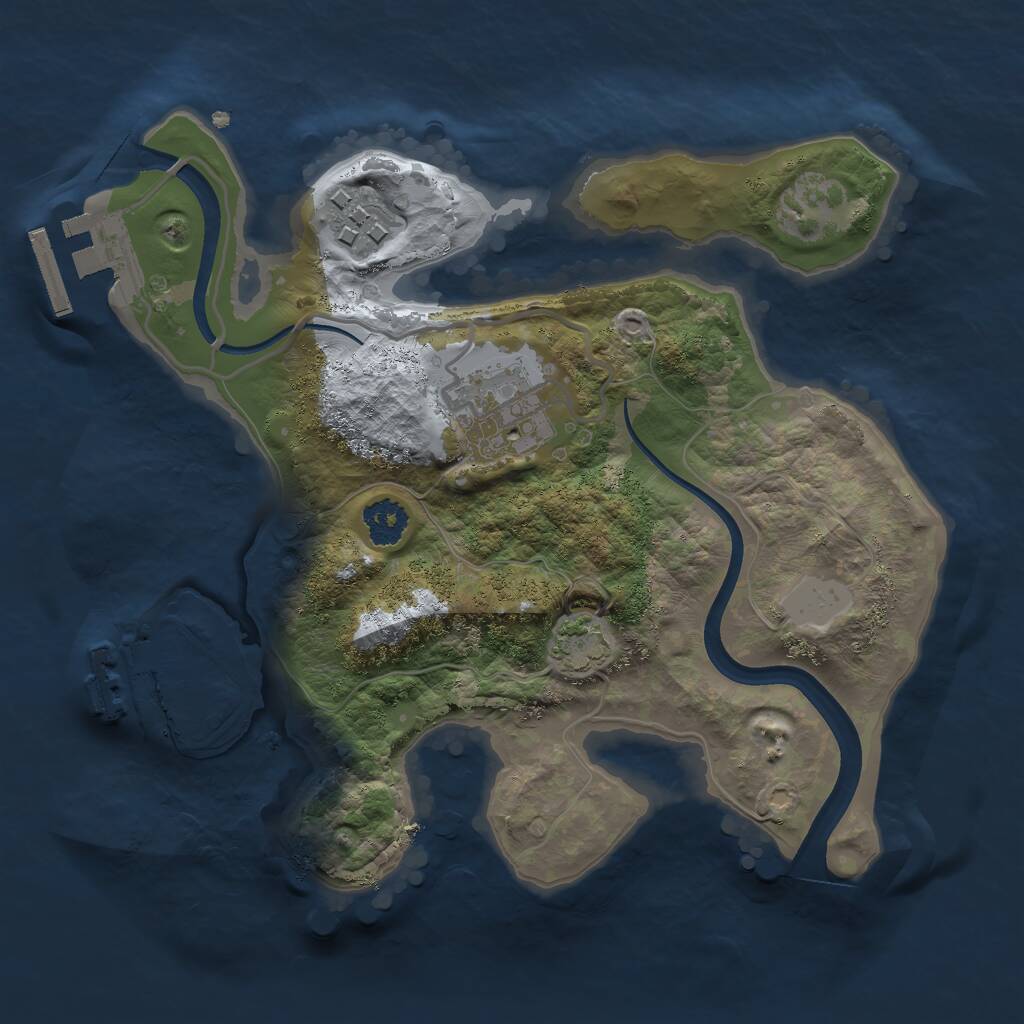 Rust Map: Procedural Map, Size: 2300, Seed: 123456789, 6 Monuments