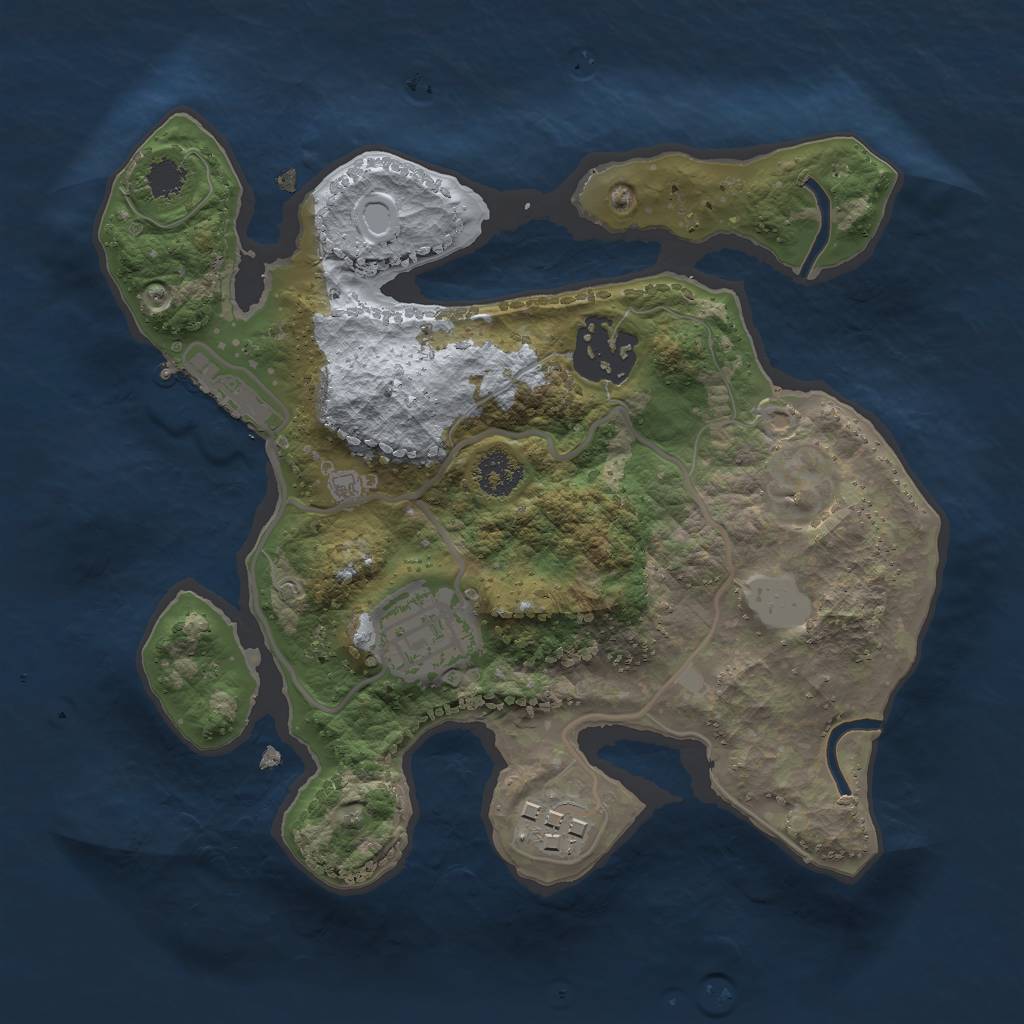 Rust Map: Procedural Map, Size: 2300, Seed: 123456789, 7 Monuments