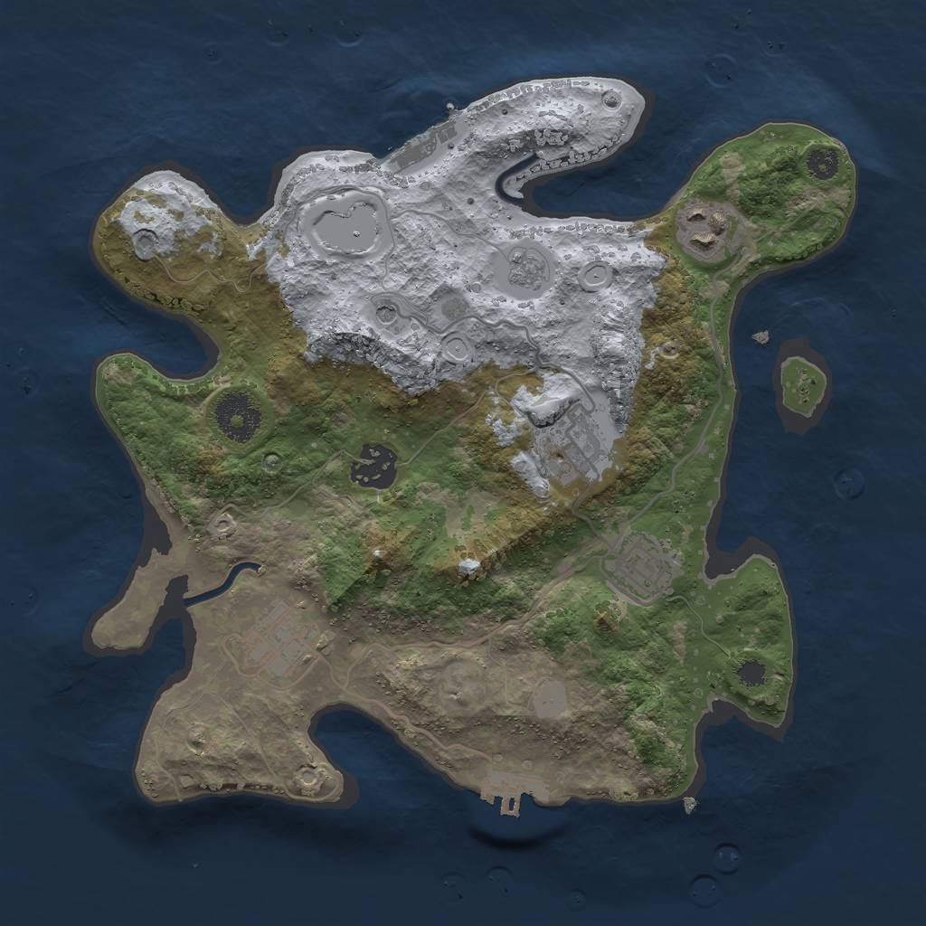 Rust Map: Procedural Map, Size: 3000, Seed: 2454785, 12 Monuments