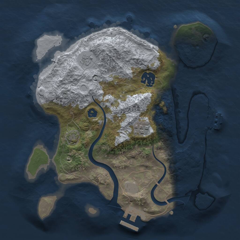 Rust Map: Procedural Map, Size: 2500, Seed: 22686, 7 Monuments