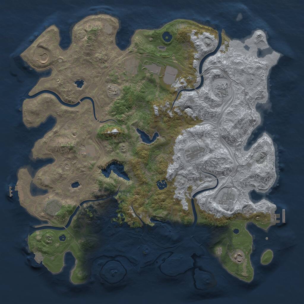 Rust Map: Procedural Map, Size: 4500, Seed: 810600994, 17 Monuments