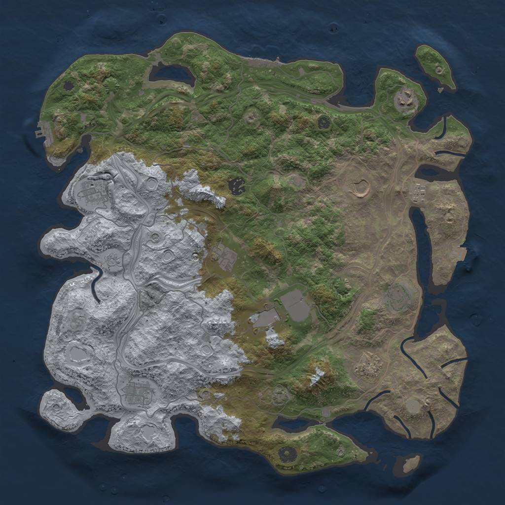 Rust Map: Procedural Map, Size: 4250, Seed: 69262, 18 Monuments