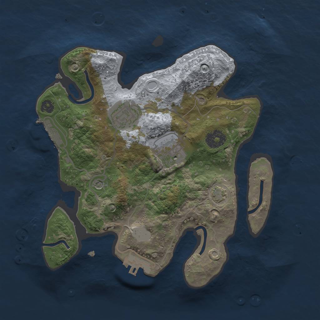 Rust Map: Procedural Map, Size: 2500, Seed: 8532, 9 Monuments