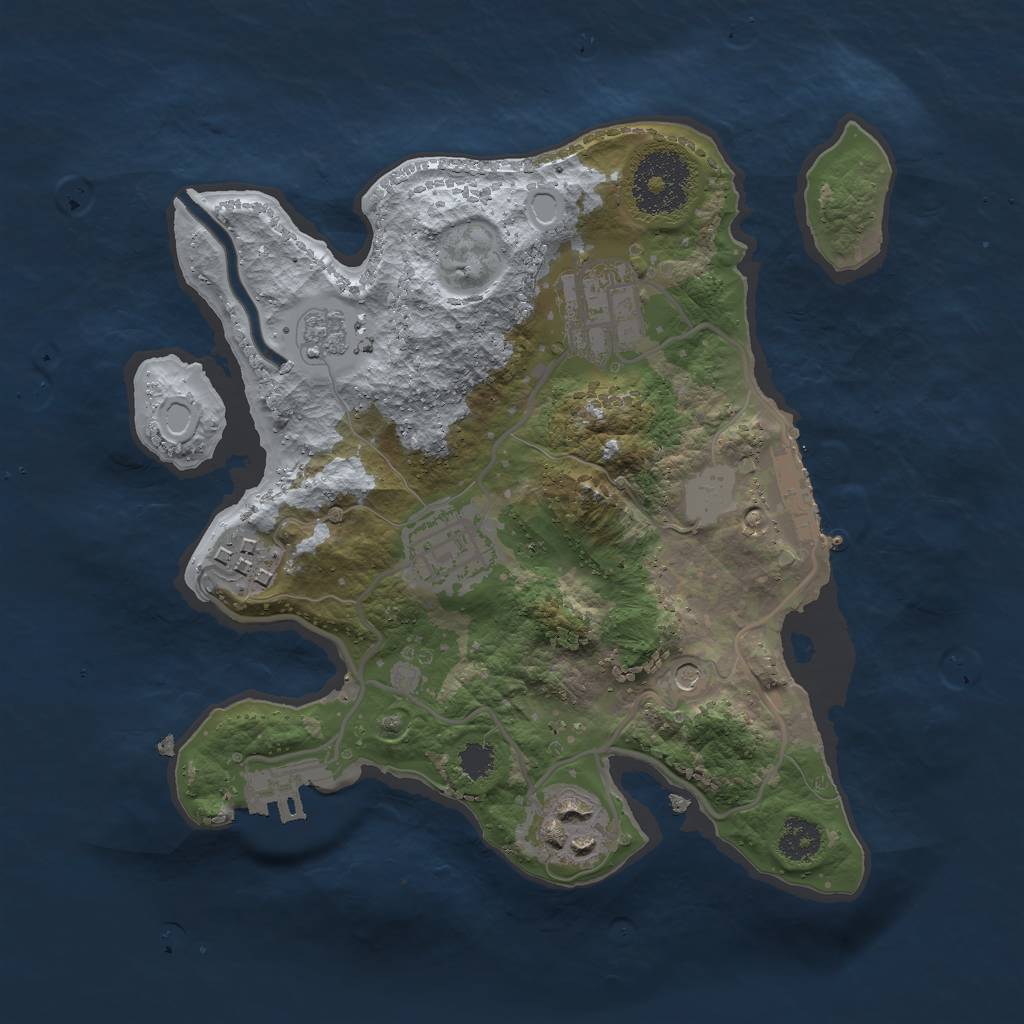 Rust Map: Procedural Map, Size: 2500, Seed: 1235623, 11 Monuments