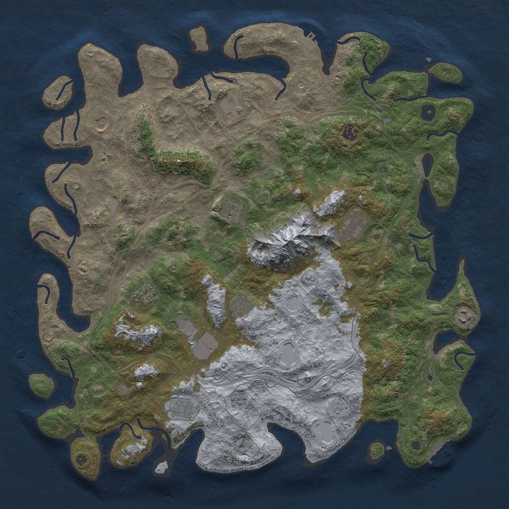 Rust Map: Procedural Map, Size: 5000, Seed: 3525626, 18 Monuments