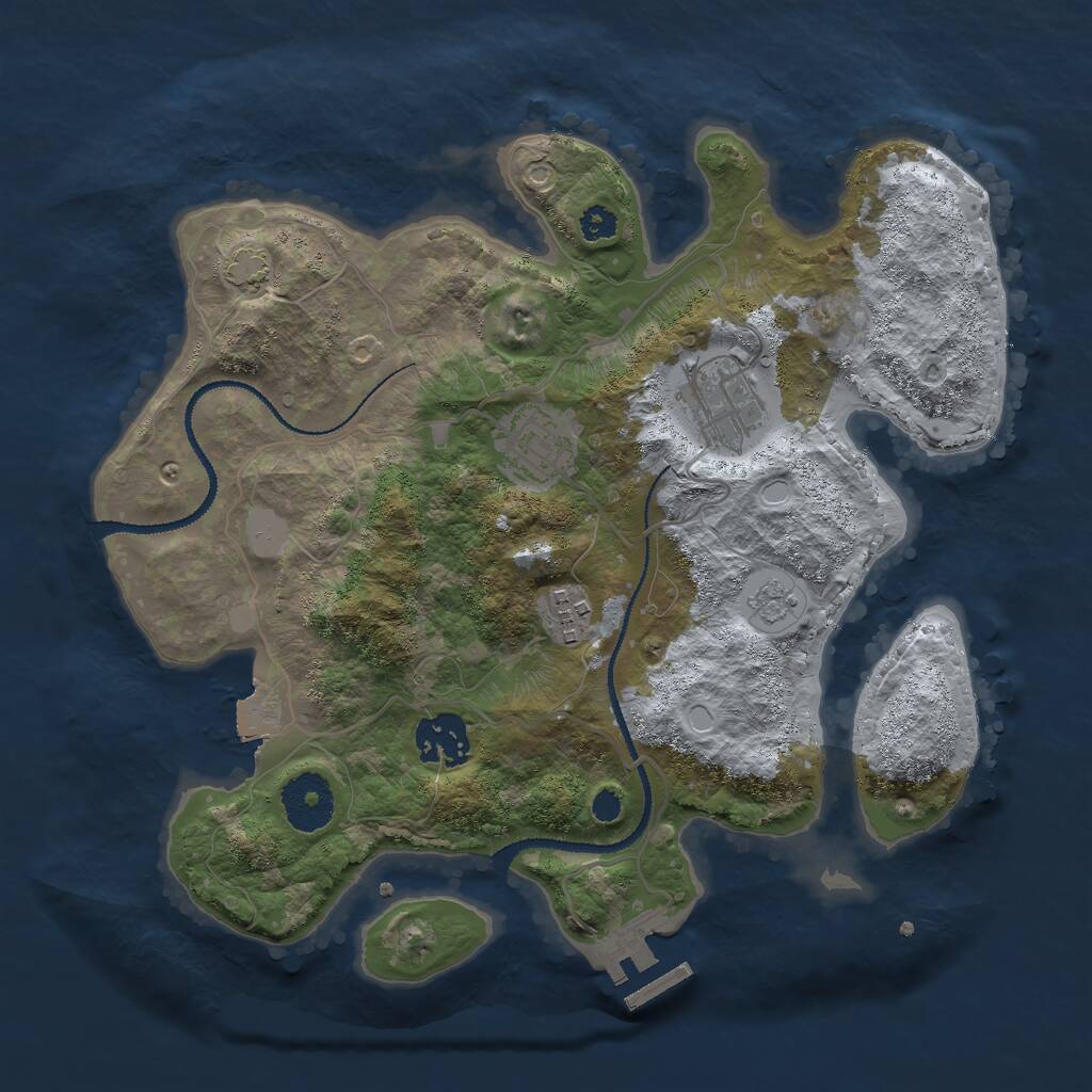 Rust Map: Procedural Map, Size: 3000, Seed: 1170308296, 8 Monuments
