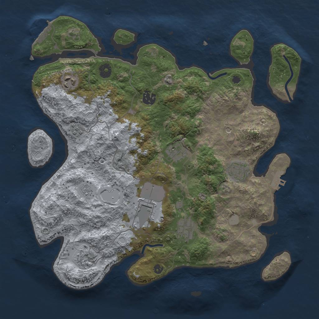 Rust Map: Procedural Map, Size: 3500, Seed: 700885897, 15 Monuments