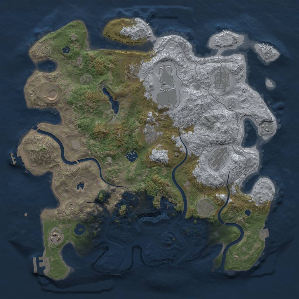 Rust Map: Procedural Map, Size: 4000, Seed: 15875258, 16 Monuments