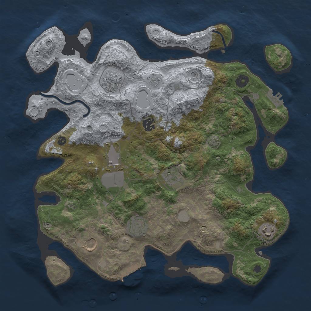 Rust Map: Procedural Map, Size: 3600, Seed: 10104, 15 Monuments