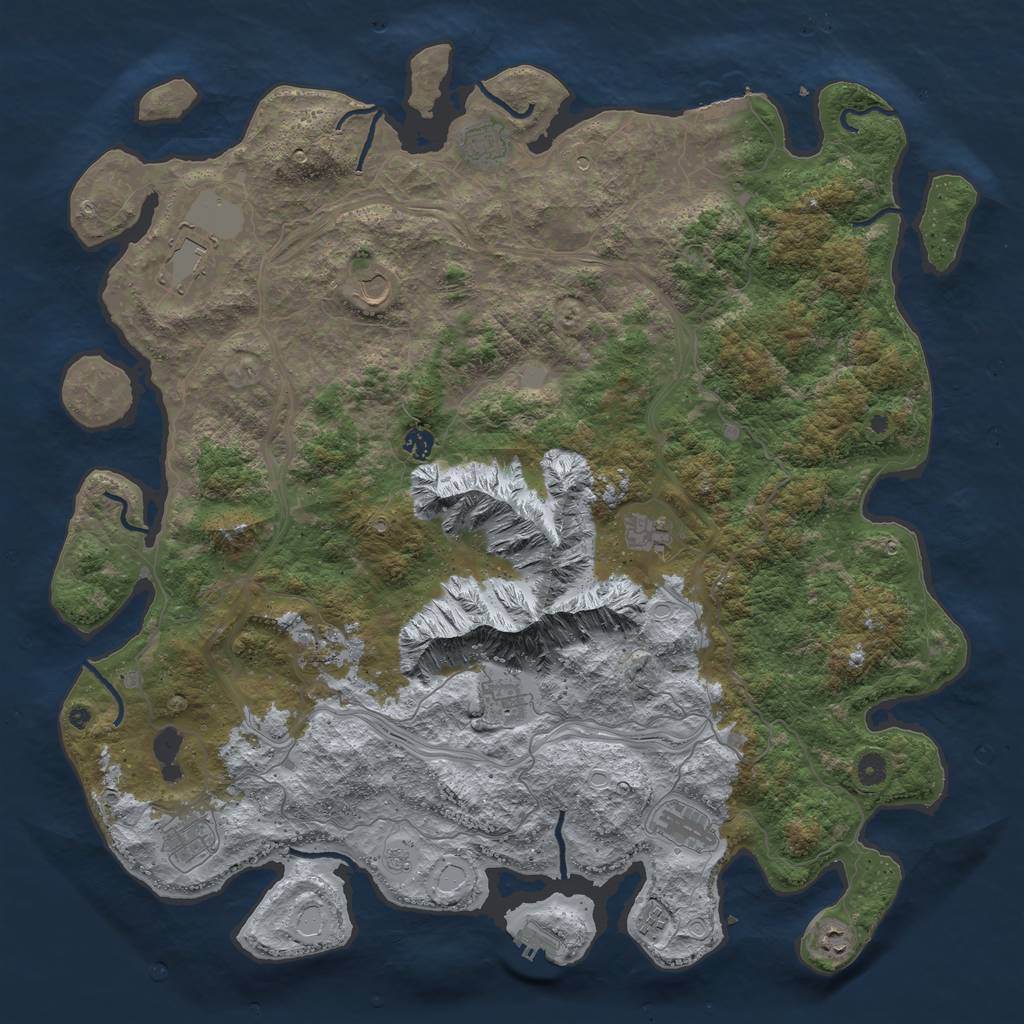 Rust Map: Procedural Map, Size: 5000, Seed: 40596652, 18 Monuments