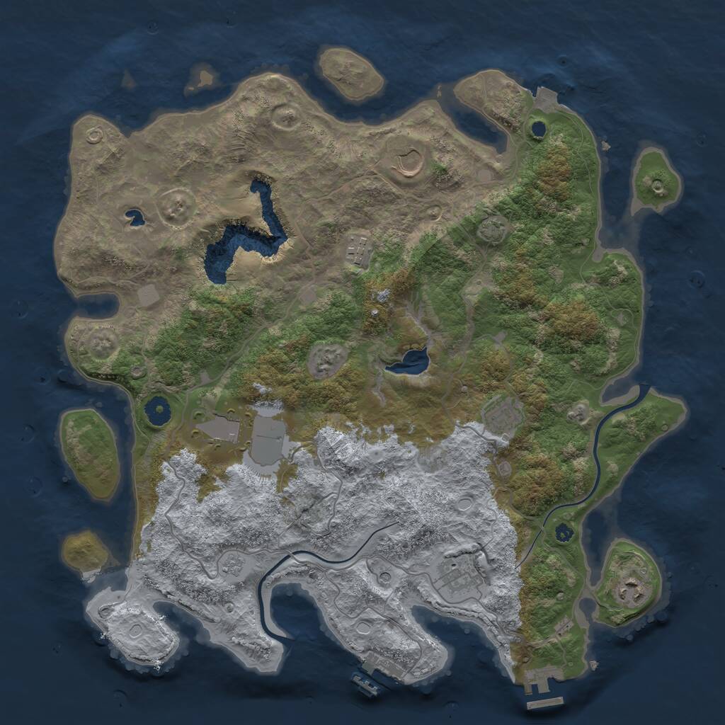 Rust Map: Procedural Map, Size: 4000, Seed: 16773120, 12 Monuments