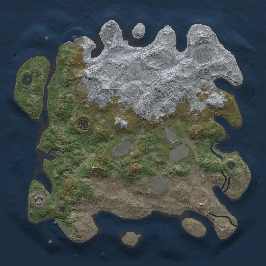 Rust Map: Procedural Map, Size: 3700, Seed: 13370, 17 Monuments