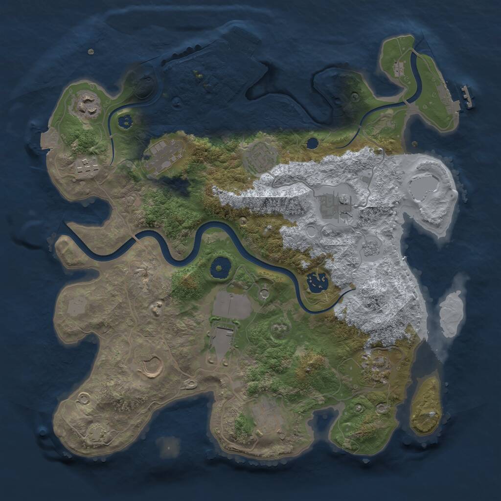 Rust Map: Procedural Map, Size: 3500, Seed: 1118716271, 16 Monuments