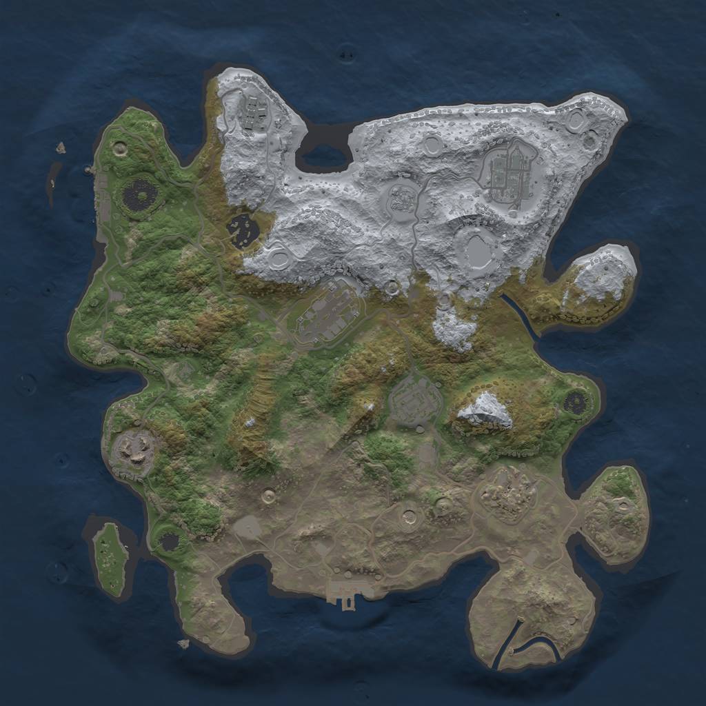 Rust Map: Procedural Map, Size: 3250, Seed: 29001, 14 Monuments