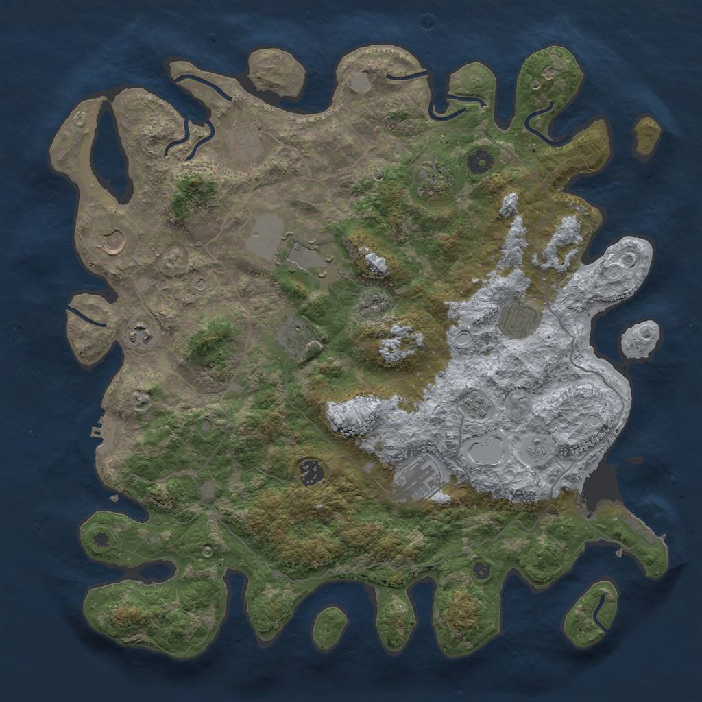 Rust Map: Procedural Map, Size: 4200, Seed: 2148654, 17 Monuments