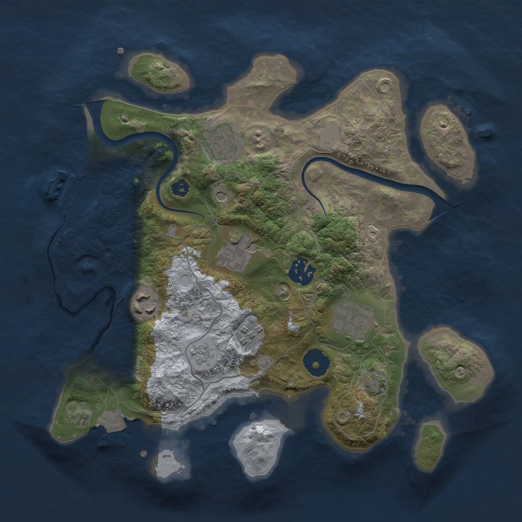 Rust Map: Procedural Map, Size: 3000, Seed: 145025231, 11 Monuments