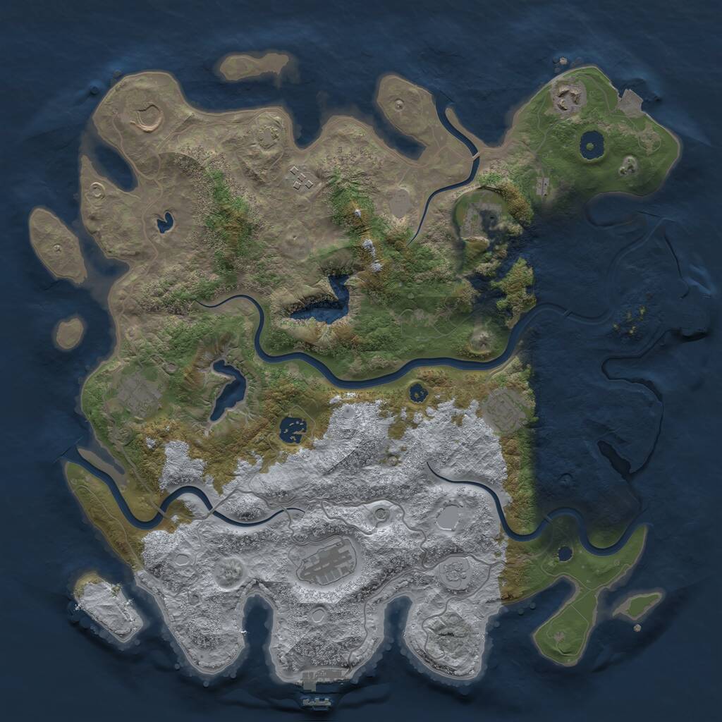Rust Map: Procedural Map, Size: 4000, Seed: 678568, 14 Monuments