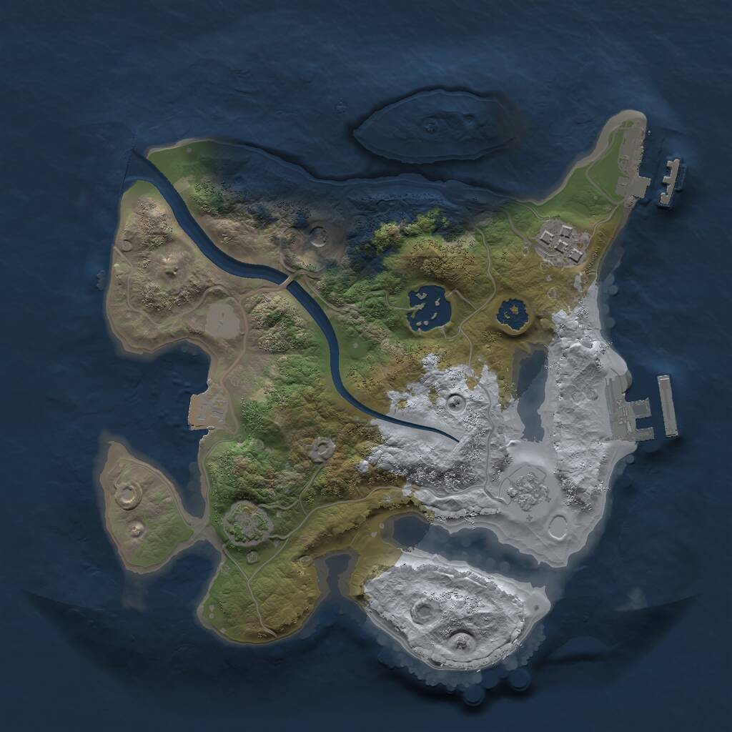Rust Map: Procedural Map, Size: 2400, Seed: 248043982, 8 Monuments