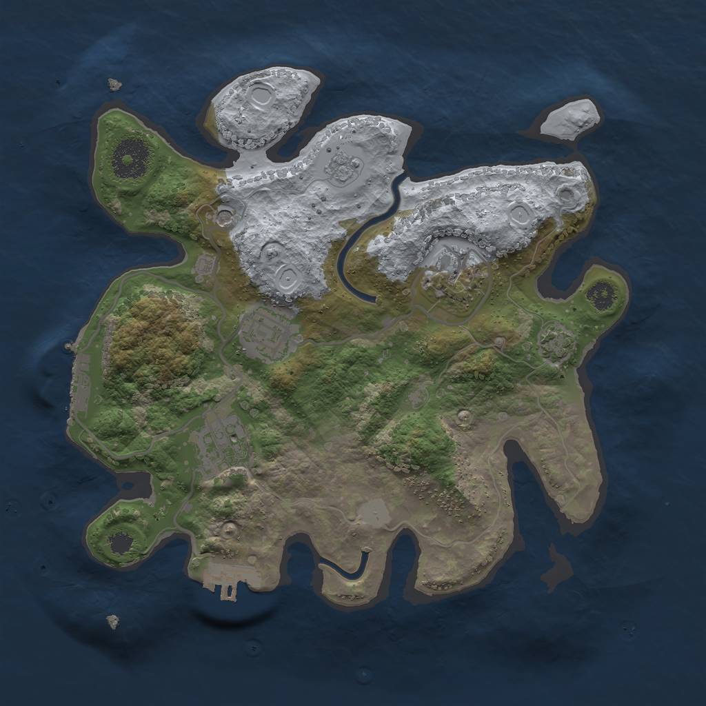 Rust Map: Procedural Map, Size: 2700, Seed: 777909530, 11 Monuments