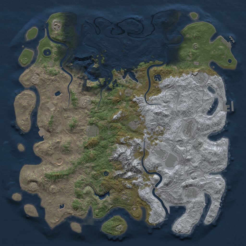 Rust Map: Procedural Map, Size: 5000, Seed: 362875, 17 Monuments