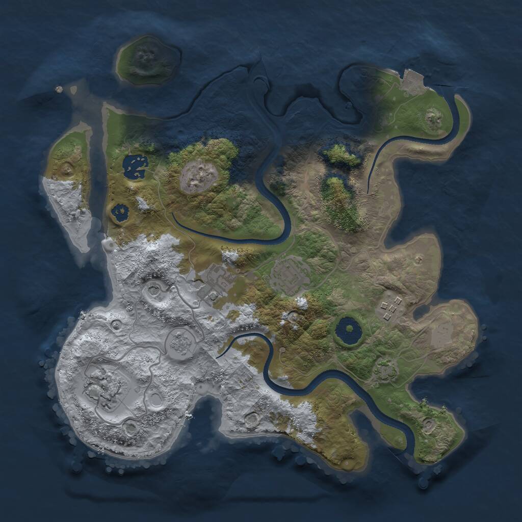 Rust Map: Procedural Map, Size: 3000, Seed: 76240651, 9 Monuments