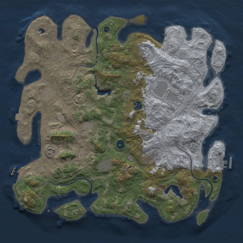Rust Map: Procedural Map, Size: 4250, Seed: 105215387, 16 Monuments
