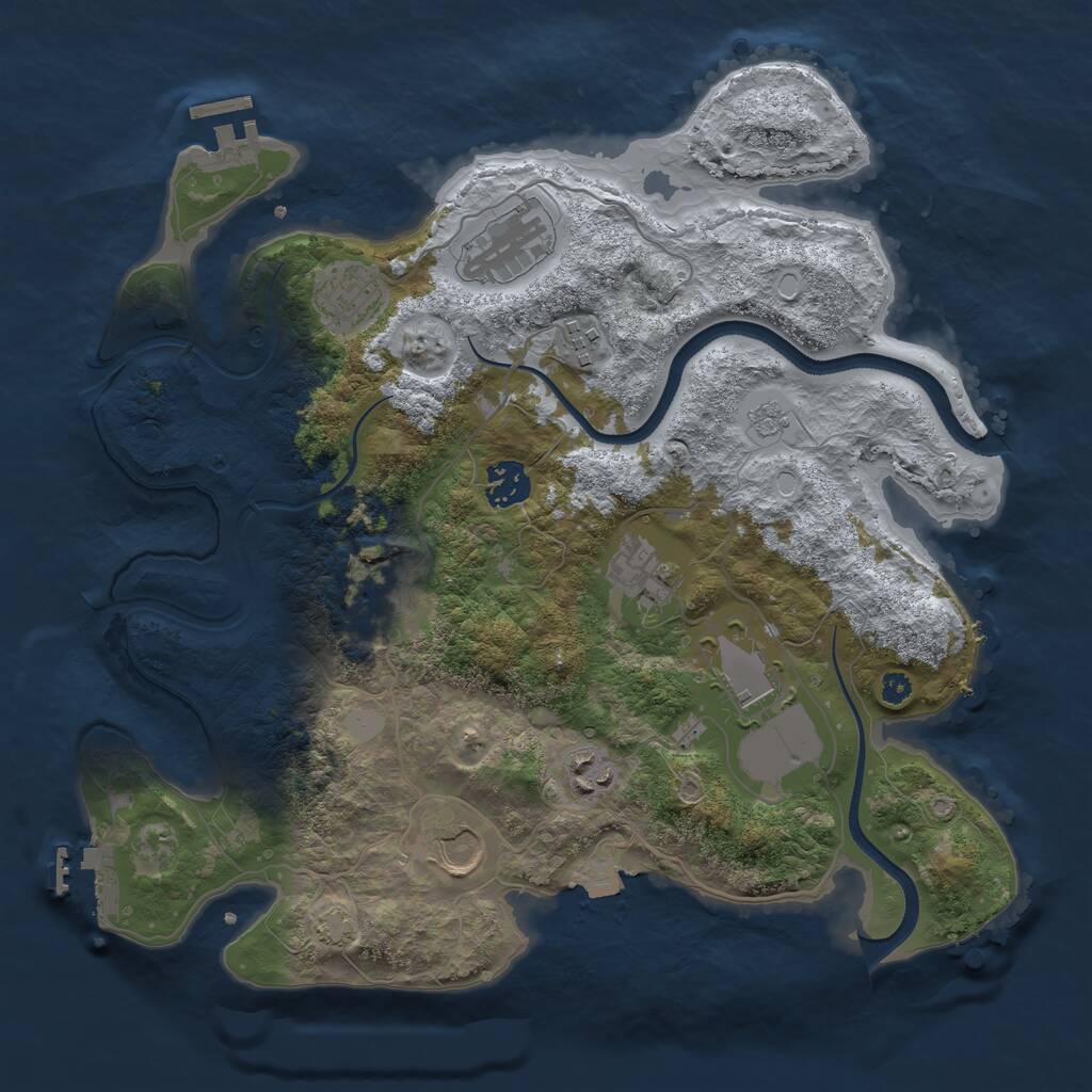 Rust Map: Procedural Map, Size: 3500, Seed: 35416, 14 Monuments