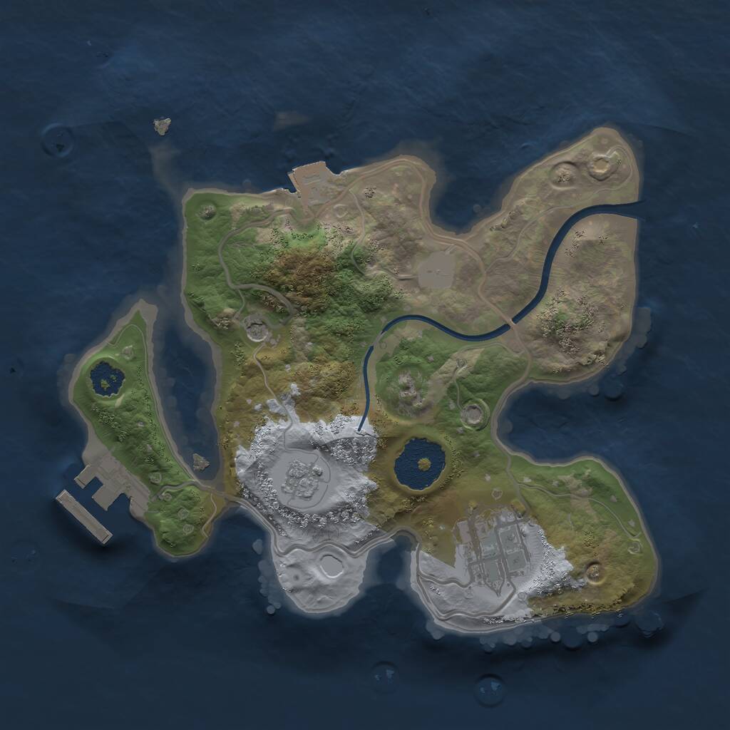 Rust Map: Procedural Map, Size: 2200, Seed: 67563453, 5 Monuments