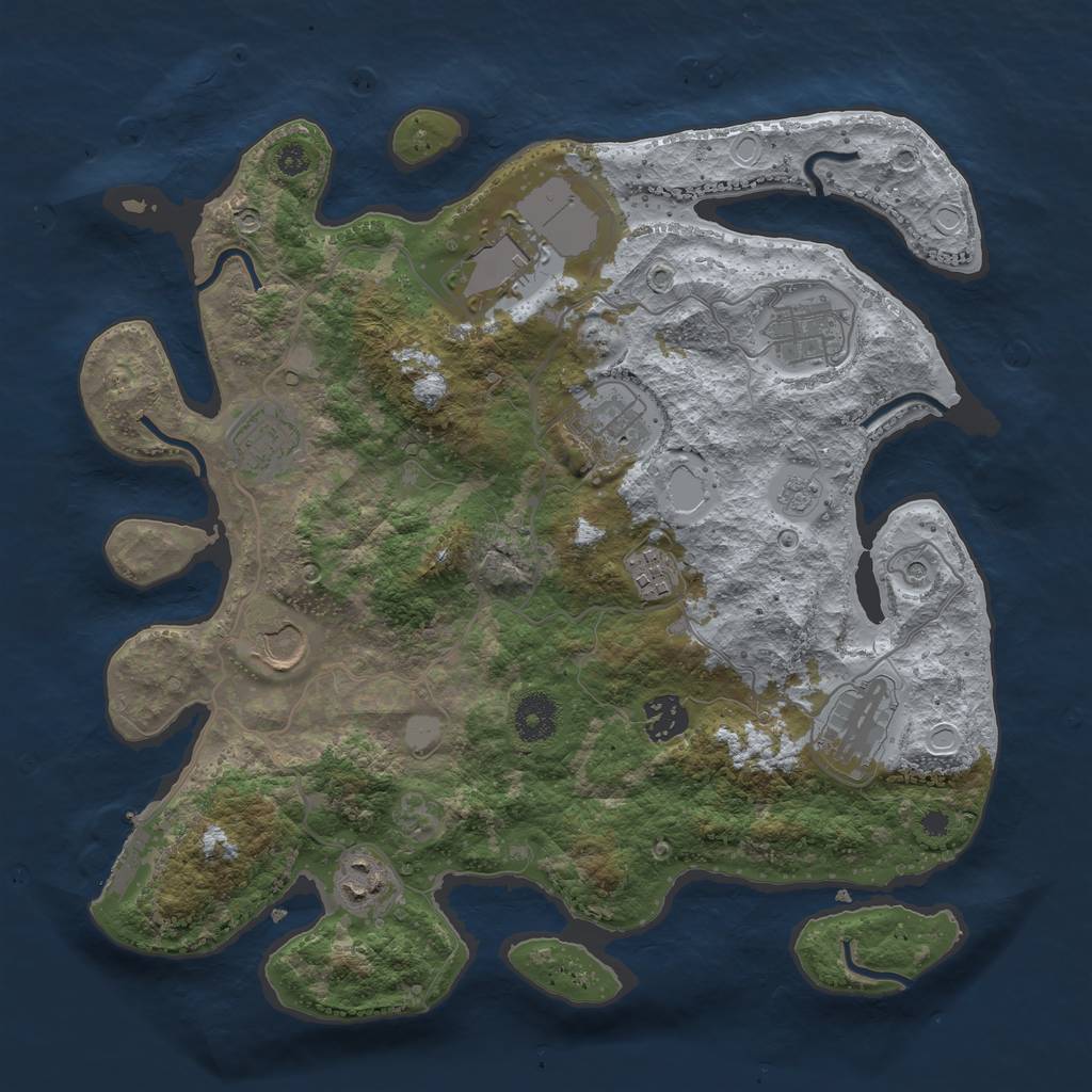 Rust Map: Procedural Map, Size: 3550, Seed: 40000, 15 Monuments