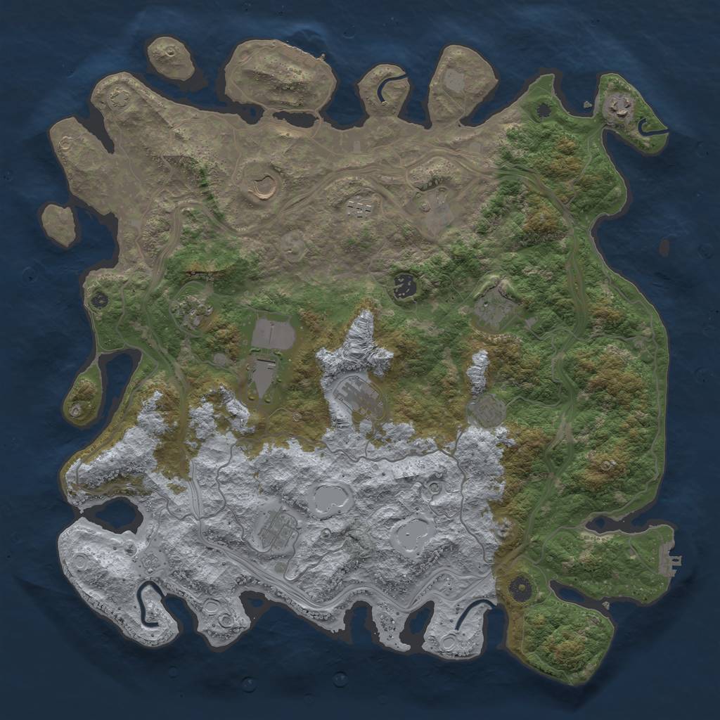 Rust Map: Procedural Map, Size: 4500, Seed: 718579710, 19 Monuments