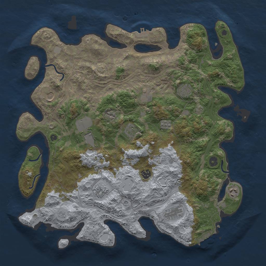 Rust Map: Procedural Map, Size: 4250, Seed: 5125124, 18 Monuments