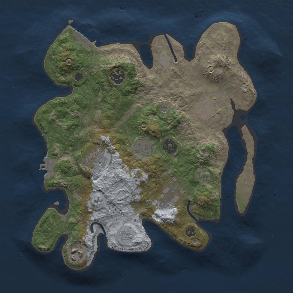 Rust Map: Procedural Map, Size: 3000, Seed: 1467264195, 13 Monuments