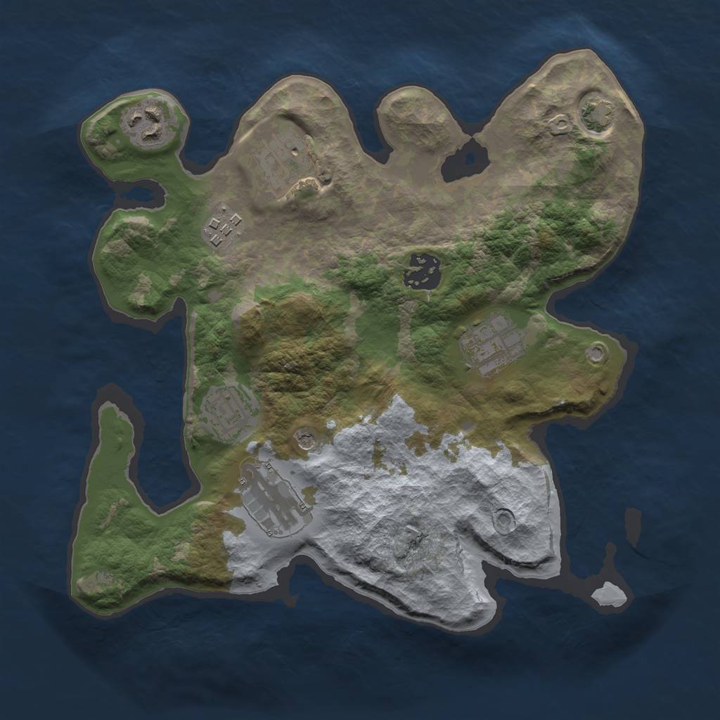 Rust Map: Barren, Size: 2800, Seed: 5878, 11 Monuments