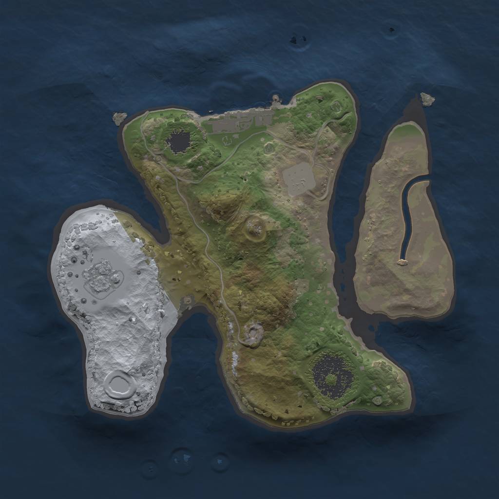 Rust Map: Procedural Map, Size: 1800, Seed: 454646, 5 Monuments