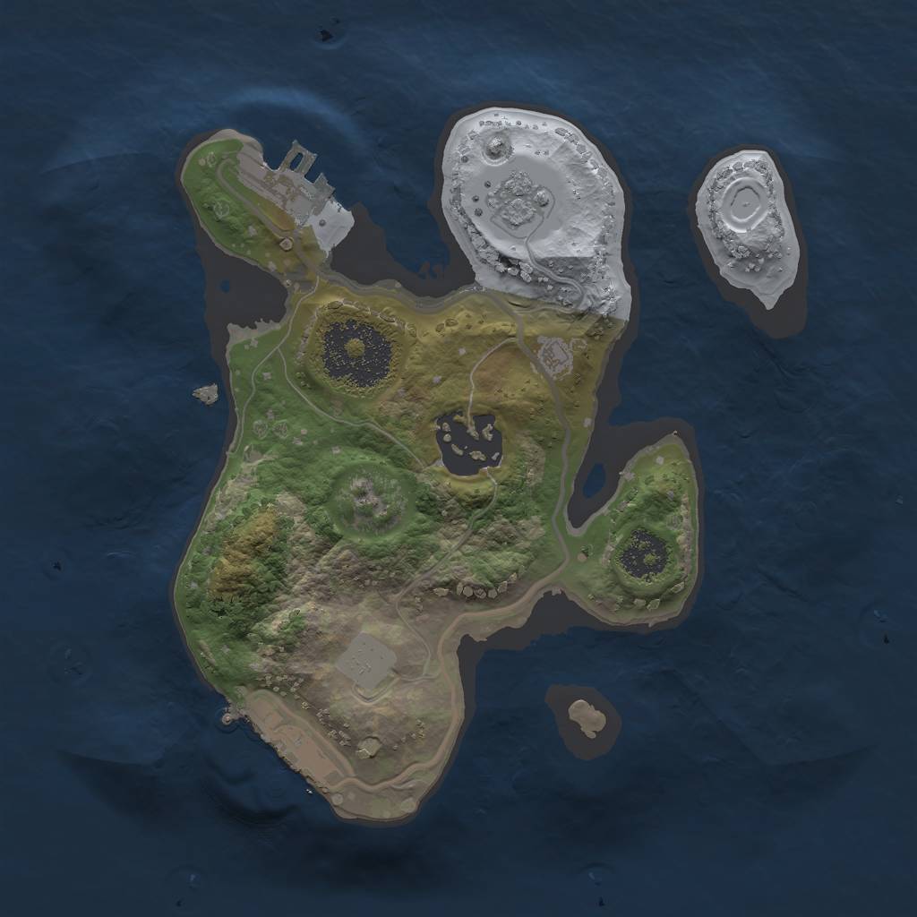 Rust Map: Procedural Map, Size: 2000, Seed: 5488123, 7 Monuments