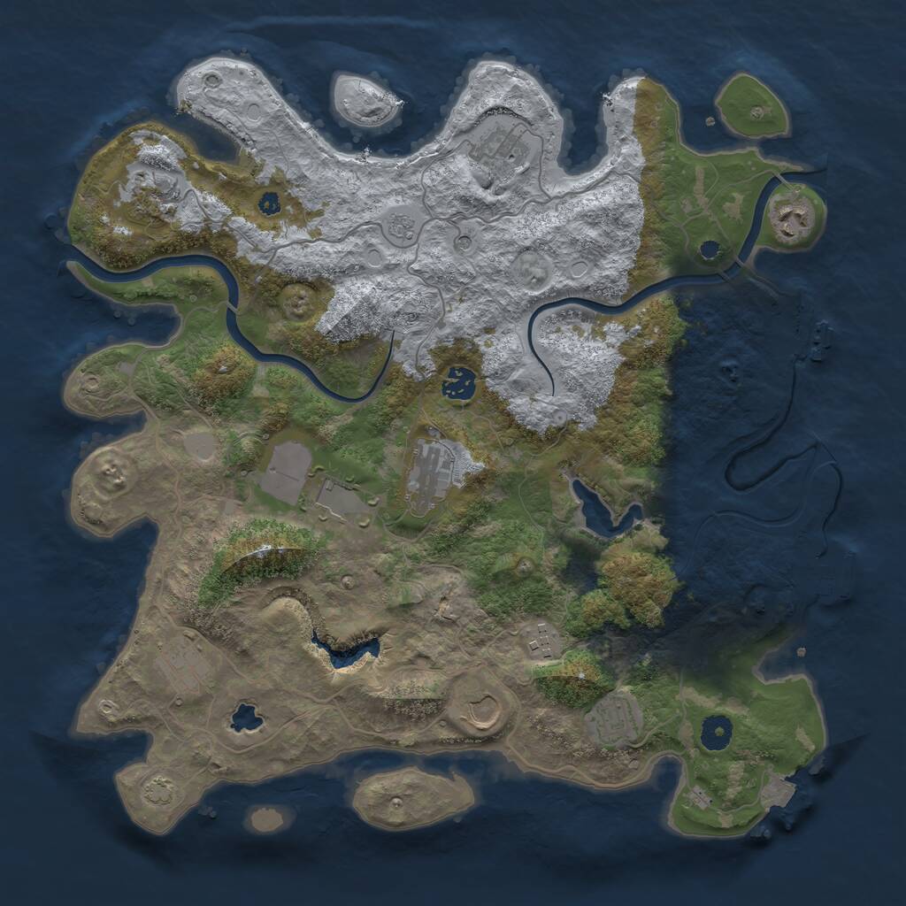 Rust Map: Procedural Map, Size: 4000, Seed: 8402917, 16 Monuments