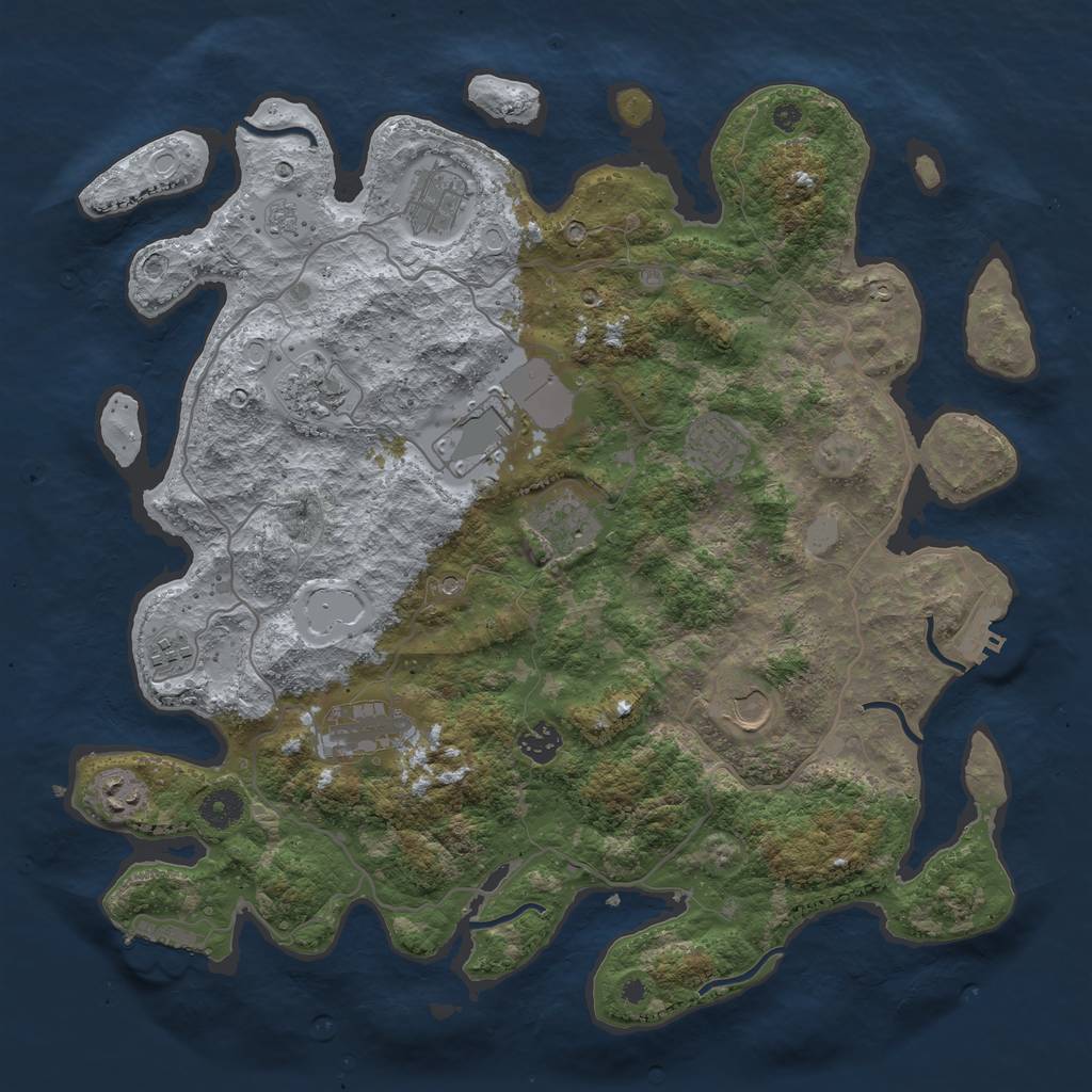 Rust Map: Procedural Map, Size: 4000, Seed: 271899513, 17 Monuments