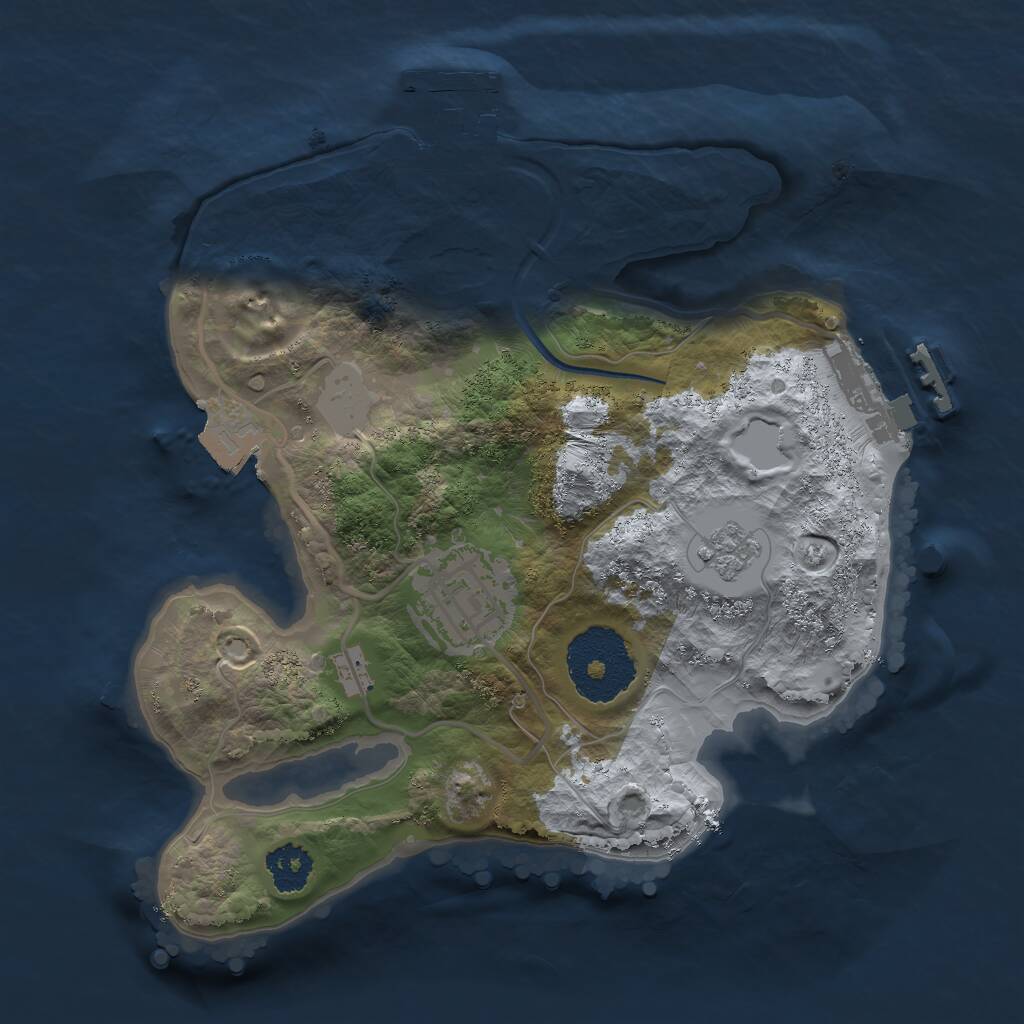 Rust Map: Procedural Map, Size: 2200, Seed: 98765432, 5 Monuments