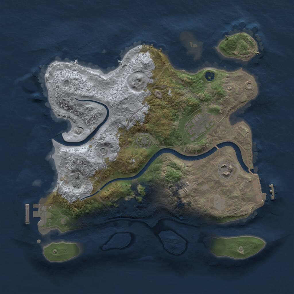 Rust Map: Procedural Map, Size: 3000, Seed: 10504, 8 Monuments