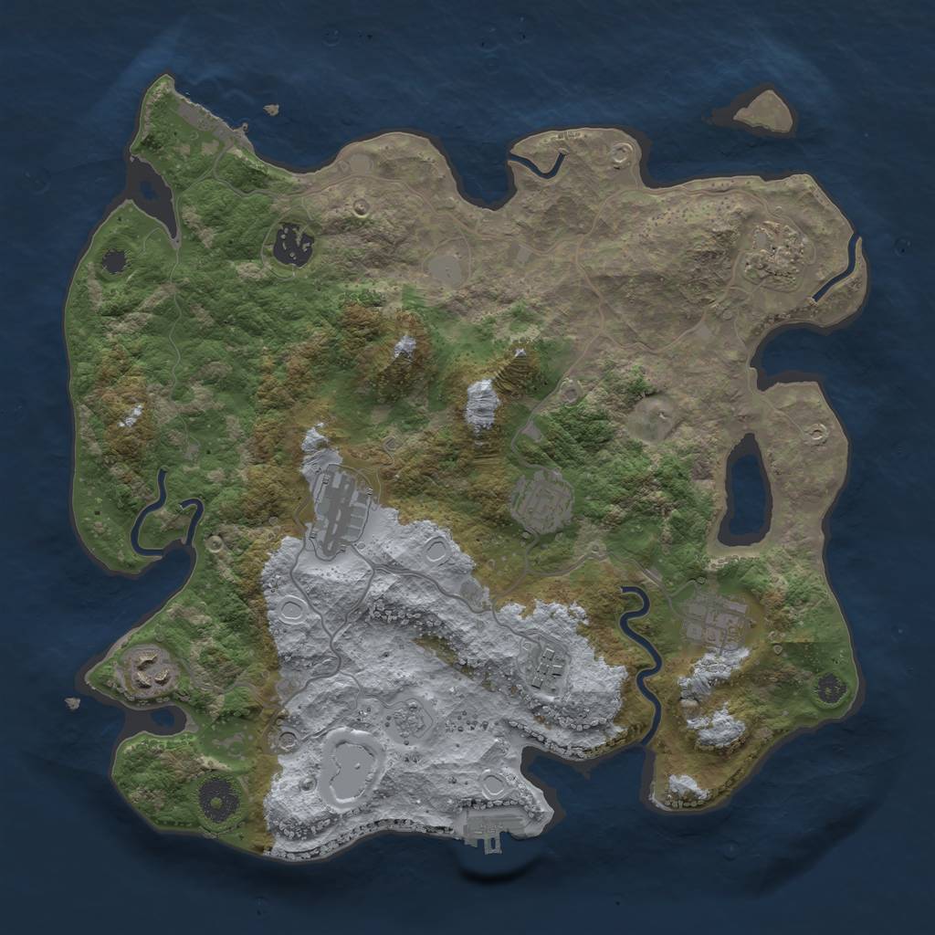 Rust Map: Procedural Map, Size: 3400, Seed: 100414219, 14 Monuments