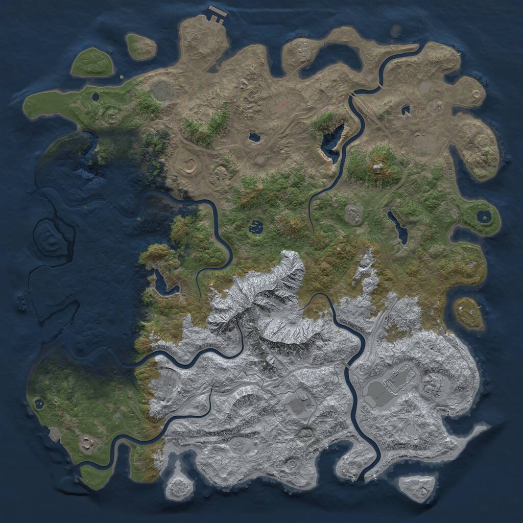 Rust Map: Procedural Map, Size: 5550, Seed: 50000, 17 Monuments