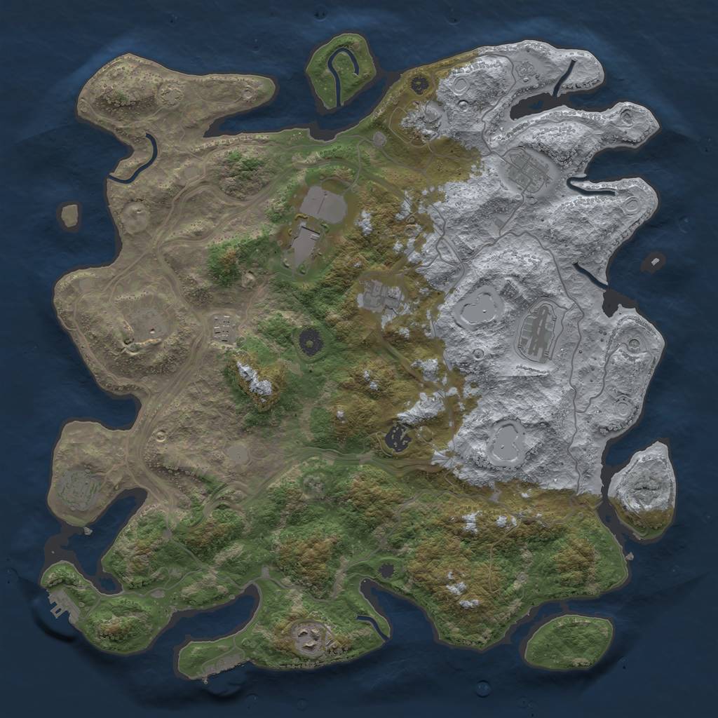 Rust Map: Procedural Map, Size: 4250, Seed: 611194966, 18 Monuments