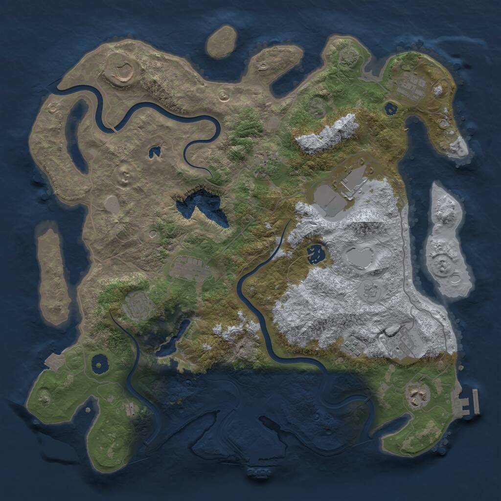 Rust Map: Procedural Map, Size: 4000, Seed: 232395706, 16 Monuments