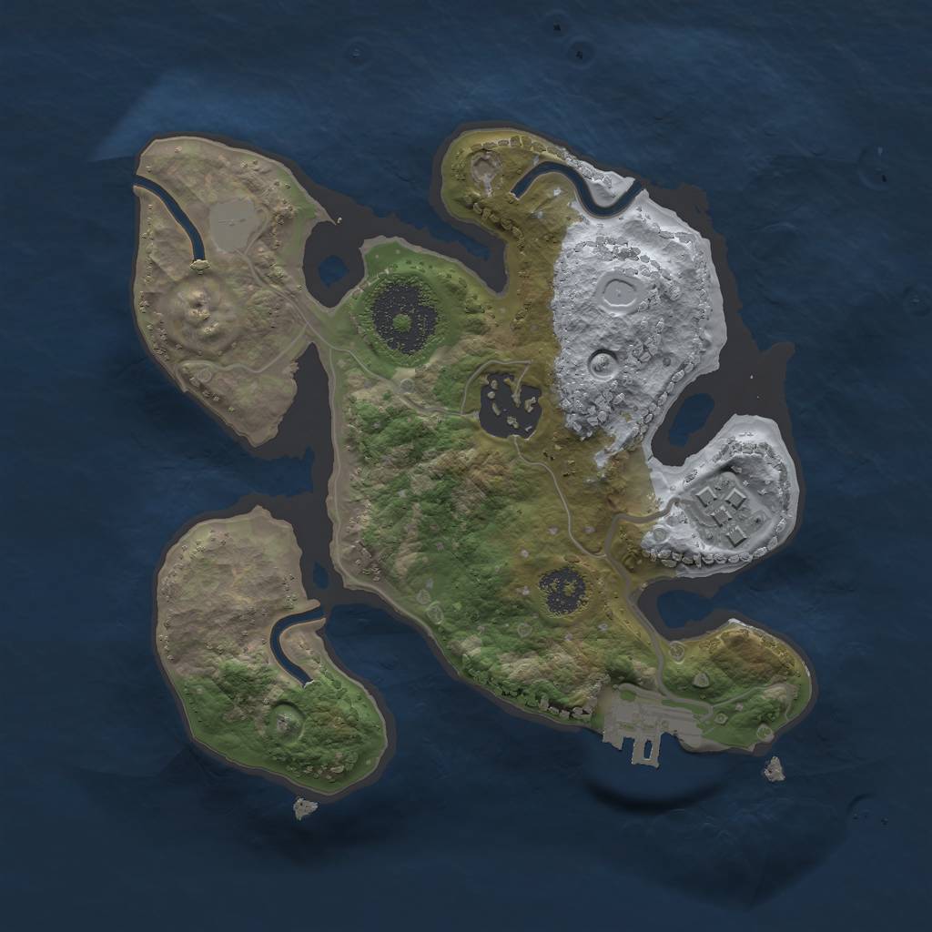 Rust Map: Procedural Map, Size: 2100, Seed: 1843, 6 Monuments