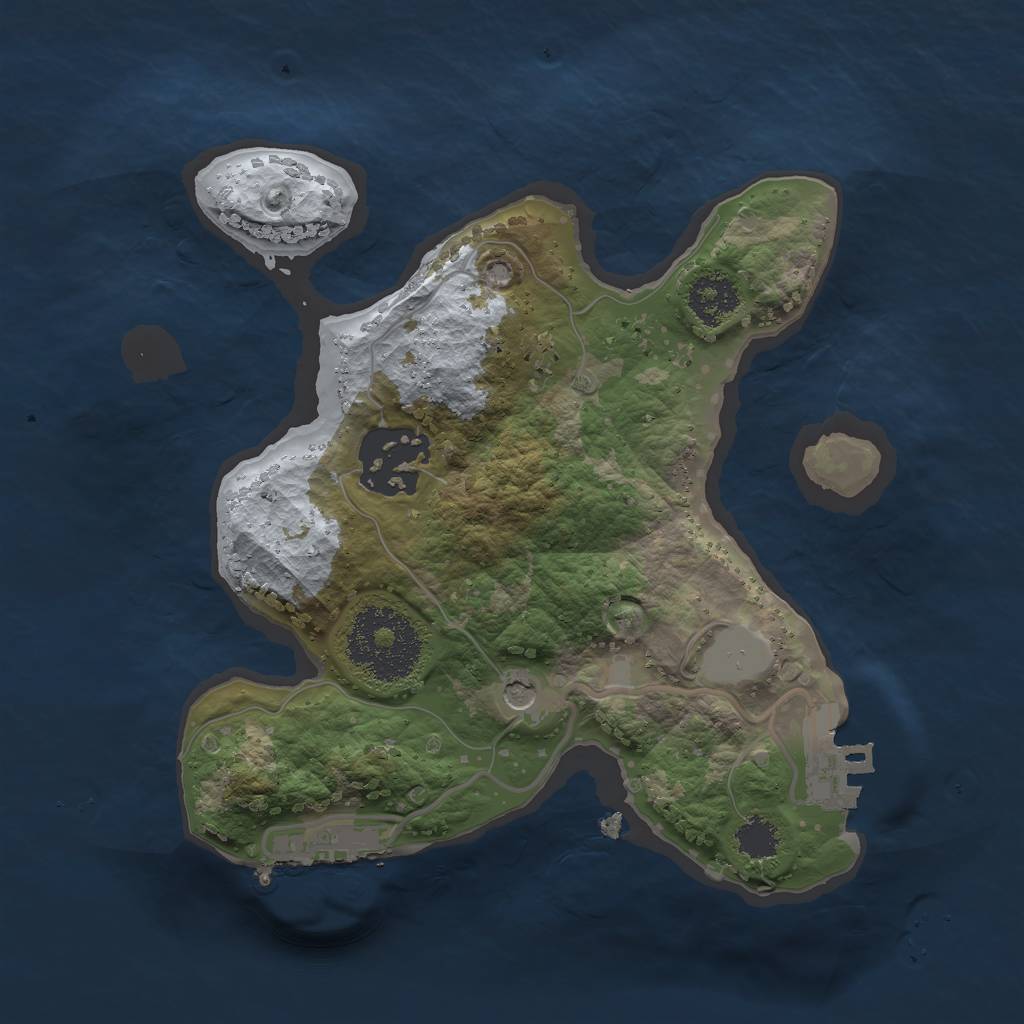 Rust Map: Procedural Map, Size: 2100, Seed: 2009, 7 Monuments