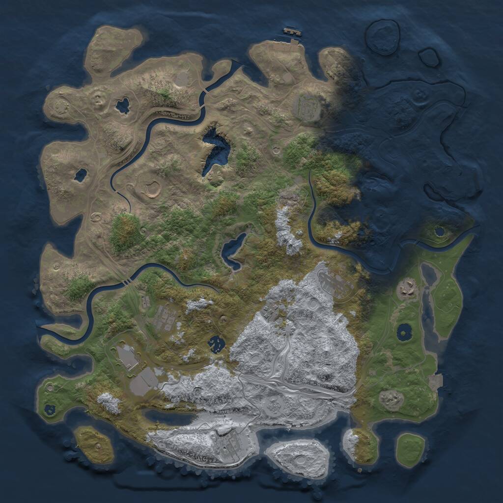 Rust Map: Procedural Map, Size: 4500, Seed: 705969293, 15 Monuments