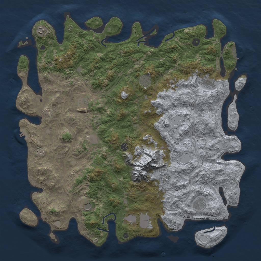 Rust Map: Procedural Map, Size: 5000, Seed: 47474747, 19 Monuments
