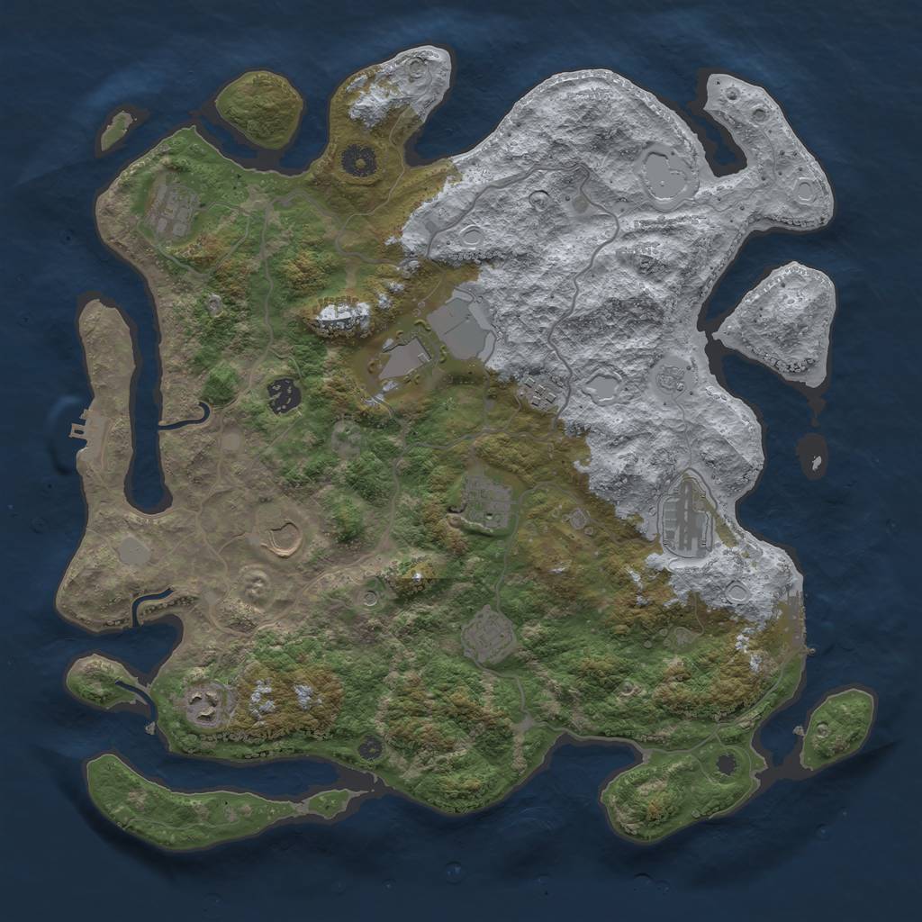 Rust Map: Procedural Map, Size: 4000, Seed: 1539133608, 16 Monuments